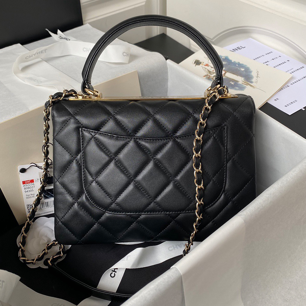 Ch**el Flap Bag With Top Handle
