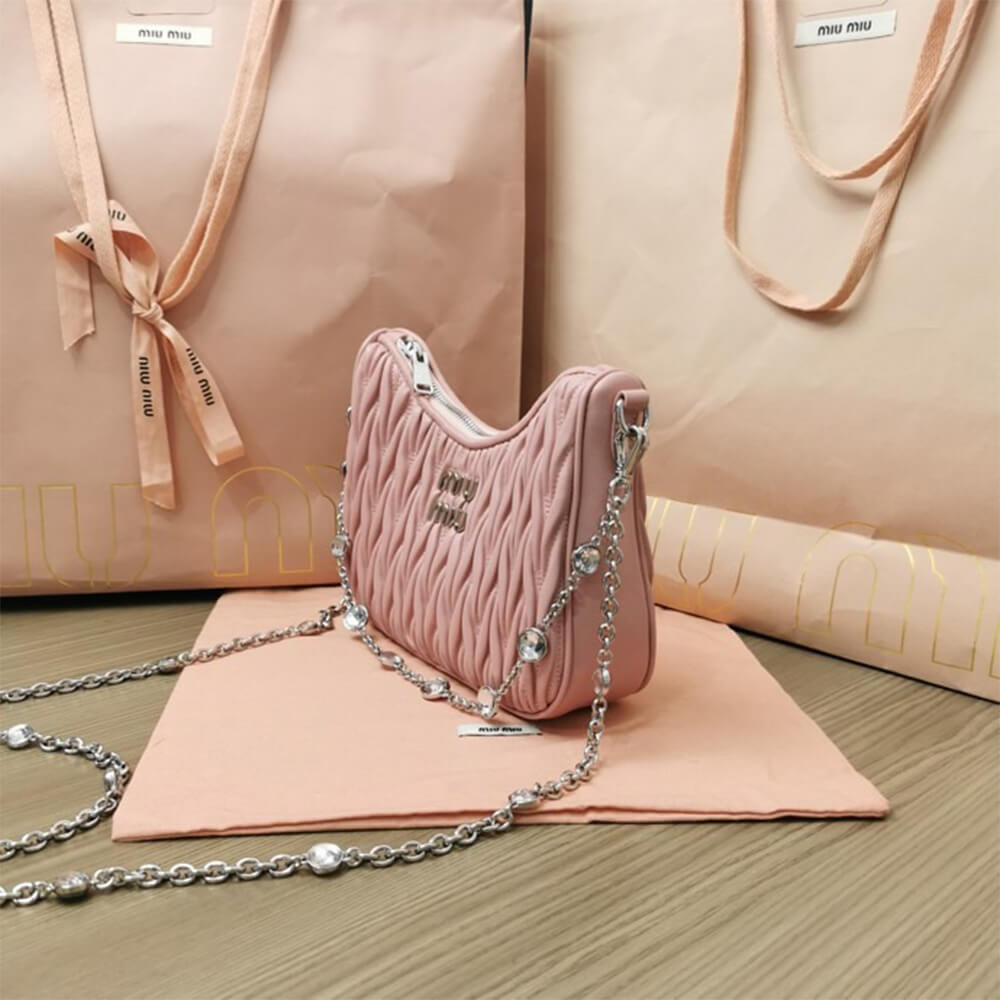 M1um1u  Matelasse nappa leather shoulder bag