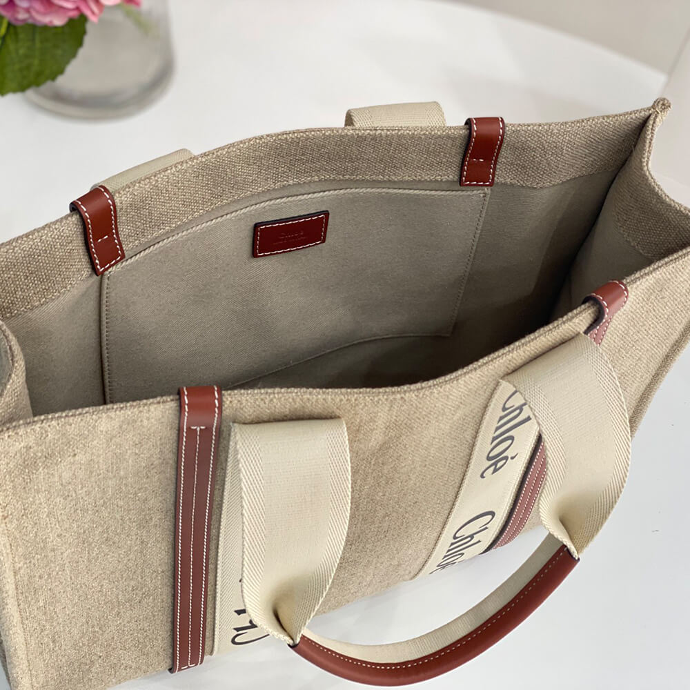 Ch10e  large woody tote bag in linen