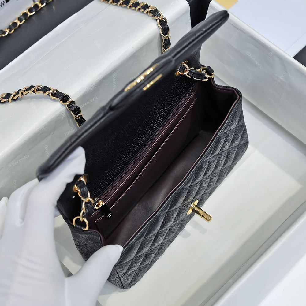 Ch**el Flap Bag With Top Handle(high-end grade)