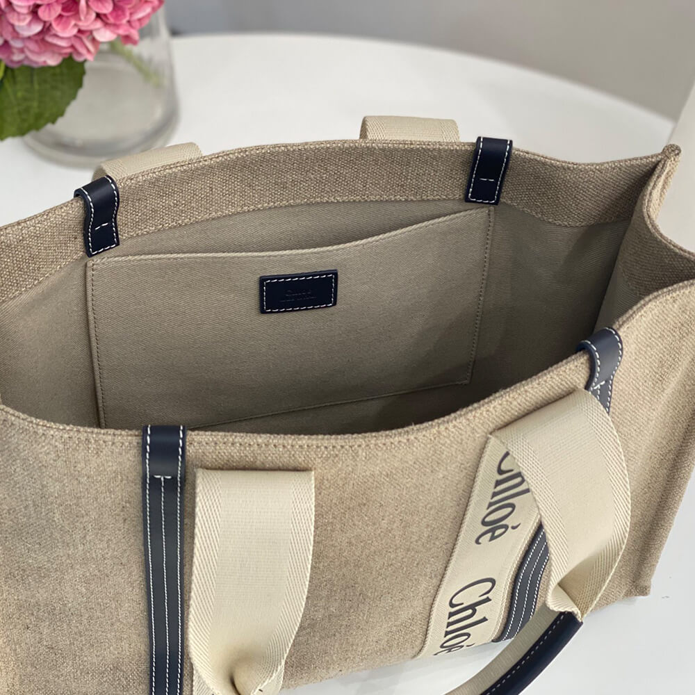Ch10e  large woody tote bag in linen