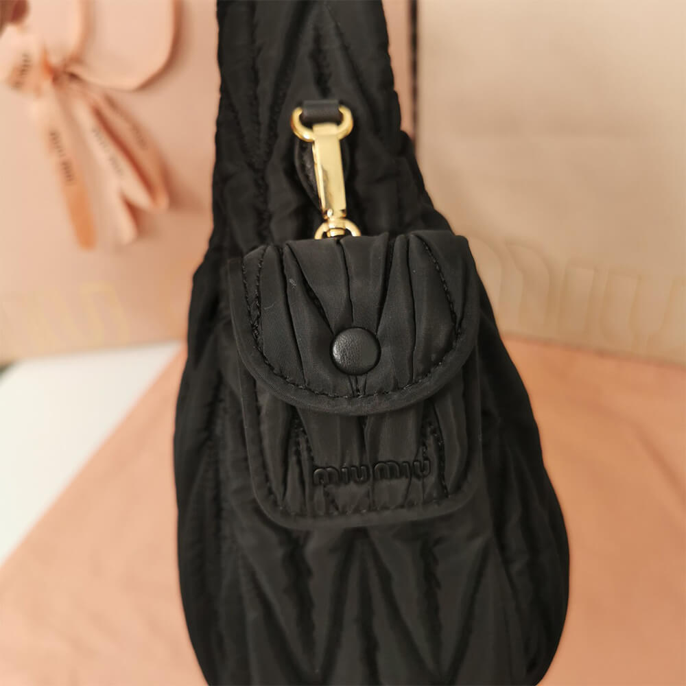 M1v wander matelasse regenerated nylon hobo bag