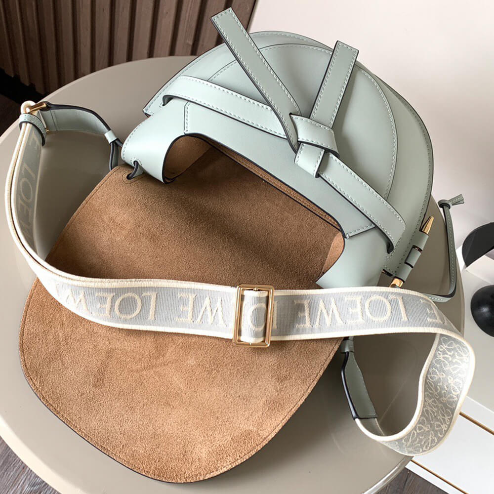 L0ew* Small Gate bag in soft calfskin and jacquard