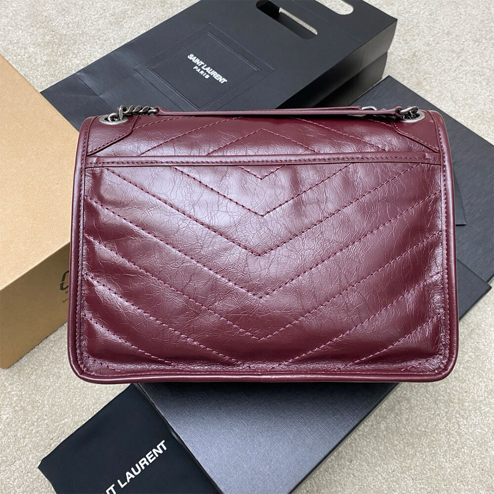 Sa1nt Lau*nt NIKI MEDIUM IN CRINKLED VINTAGE LEATHER