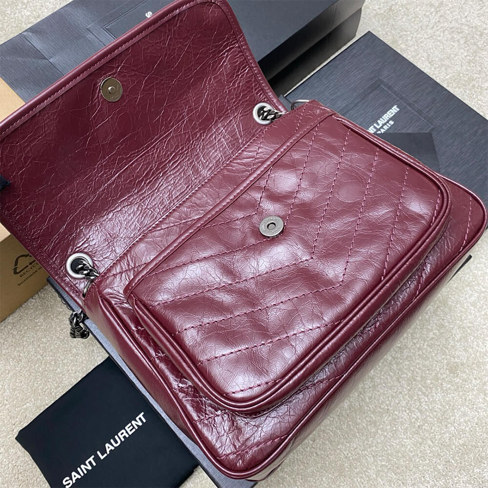 Sa1nt Lau*nt NIKI MEDIUM IN CRINKLED VINTAGE LEATHER