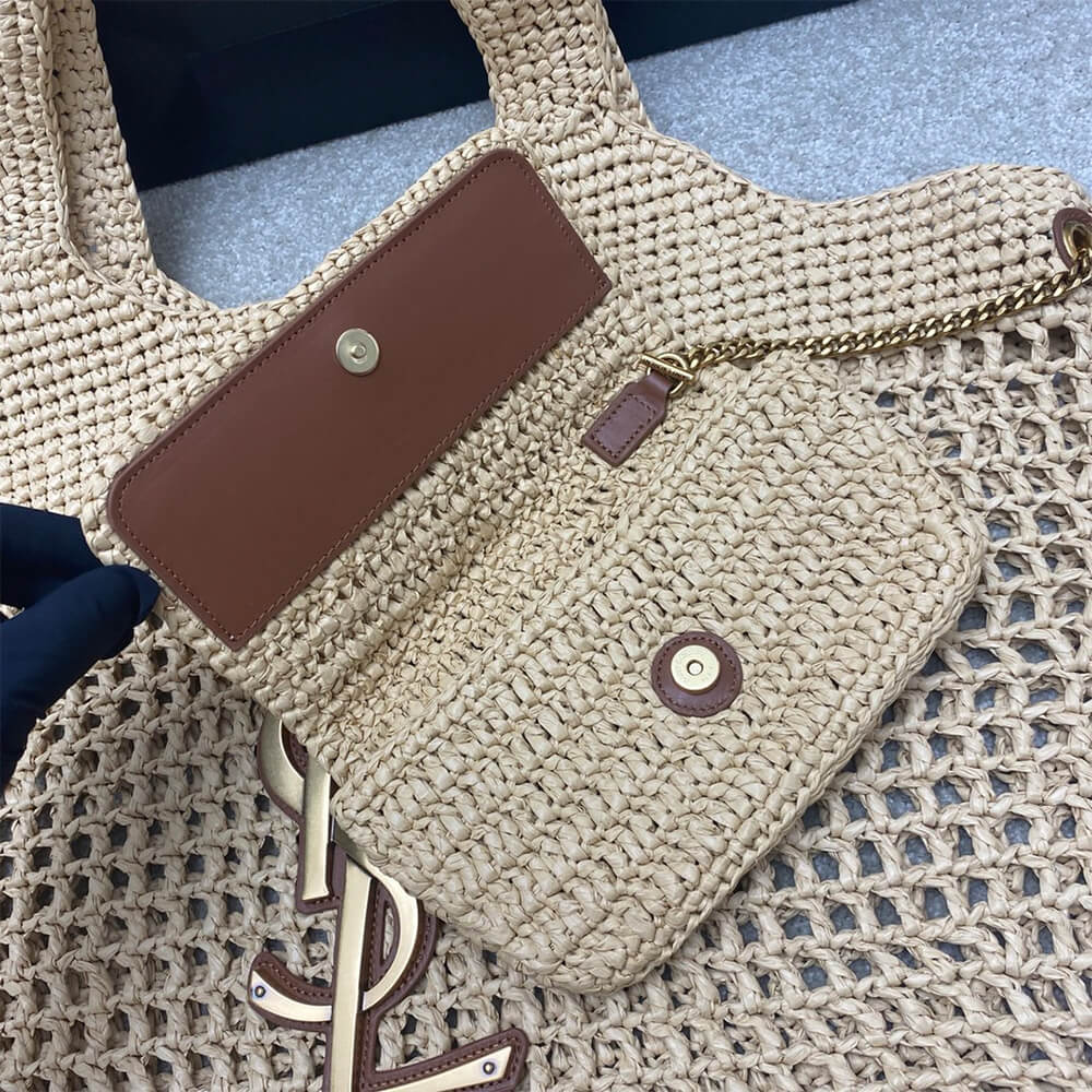 Y51 ICARE SHOPPING BAG IN RAFFIA(HIGH-END GRADE)