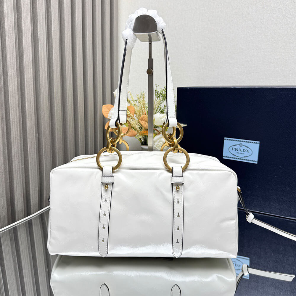 Pra*a Dangle medium leather top-handle bag(HIGH-END GRADE)