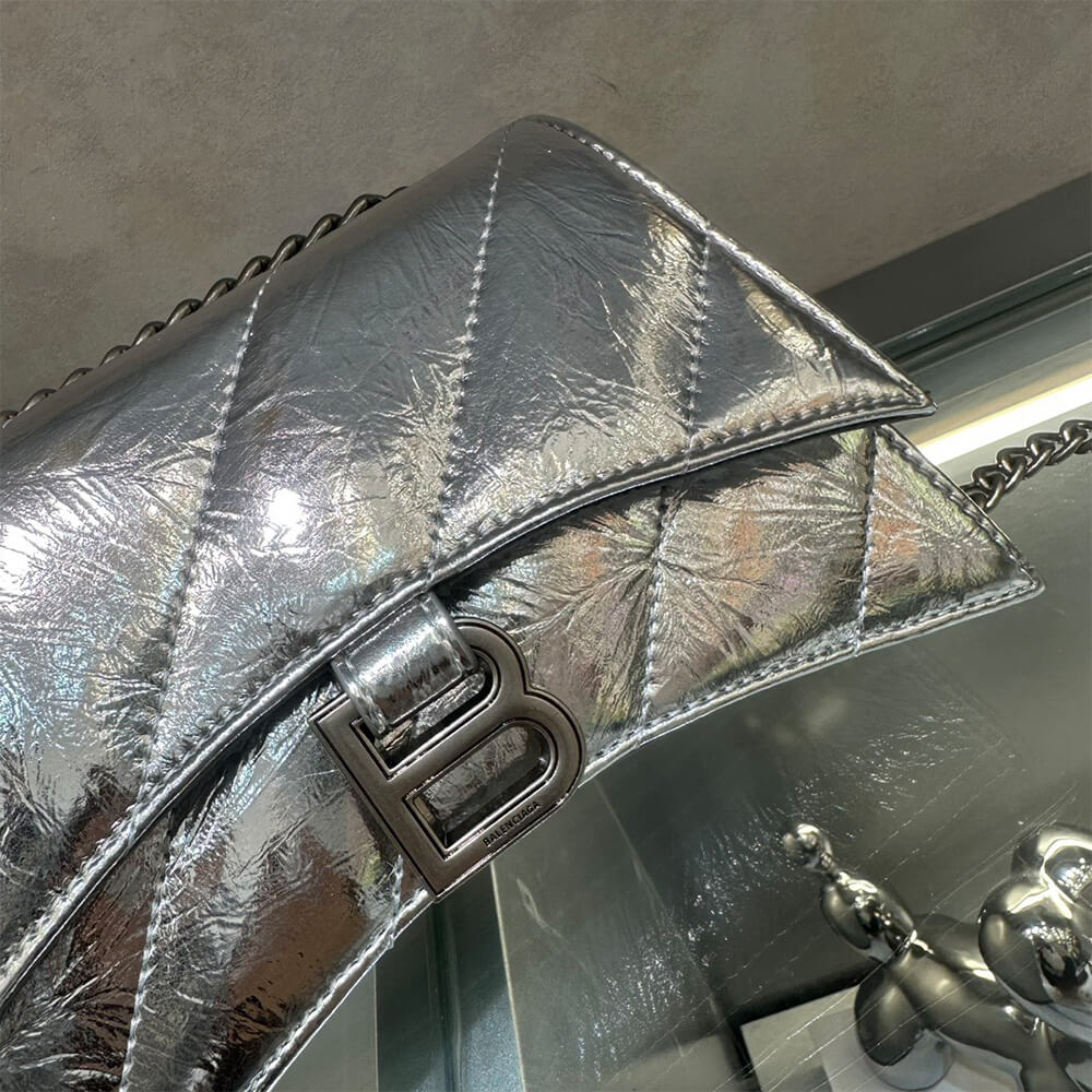 Ba1en*iaga Crush small Chain Bag Metallized Quilted(HIGH-END GRADE)