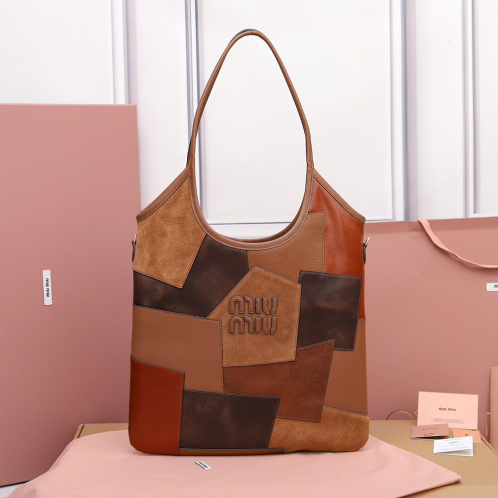 M1um1u REGULAR IVY leather patchwork bag(HIGH-END GRADE)