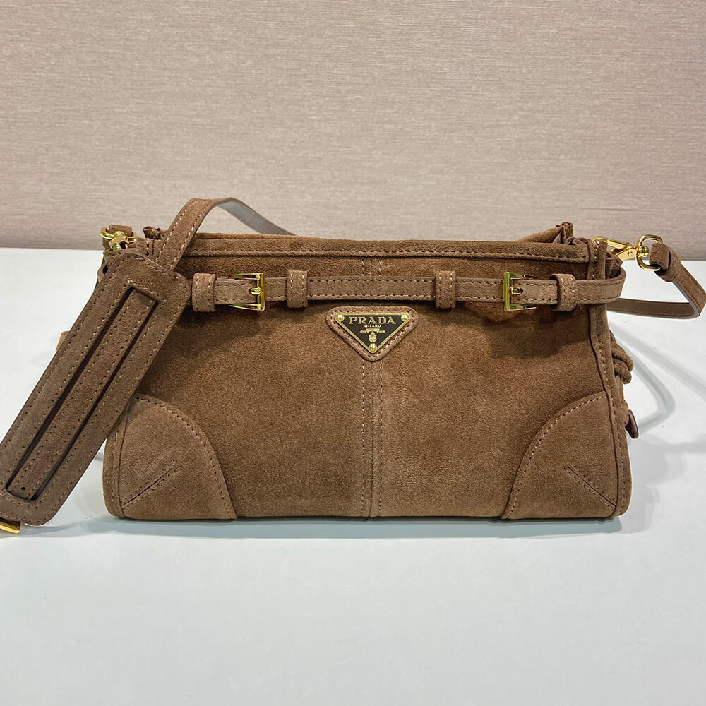 Small Pra*a Bonnie suede shoulder bag(HIGH-END GRADE)