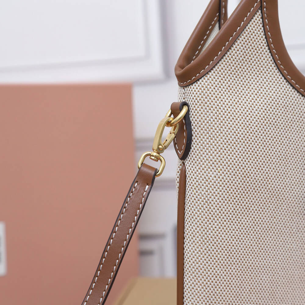 M1um1u MINI IVY canvas and leather bag(HIGH-END GRADE)