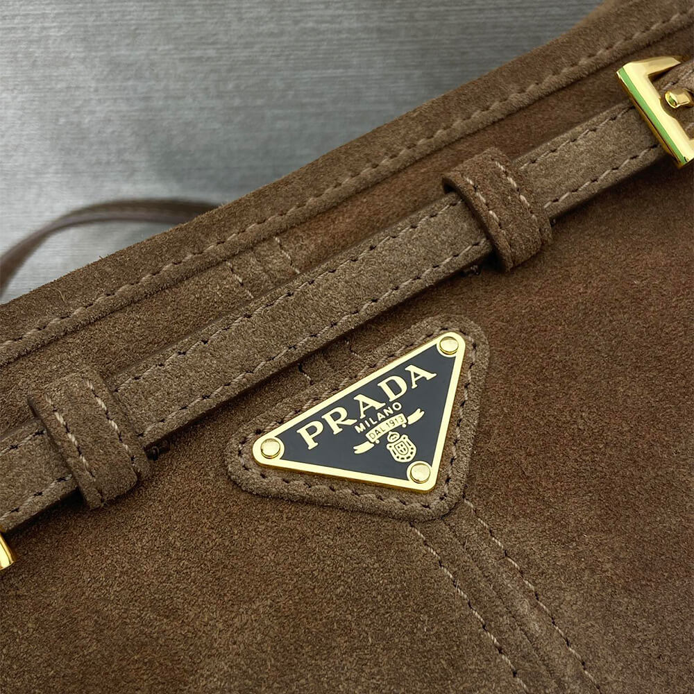 Small Pra*a Bonnie suede shoulder bag(HIGH-END GRADE)