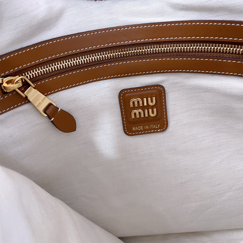 M1um1u REGULAR IVY canvas and leather bag(HIGH-END GRADE)