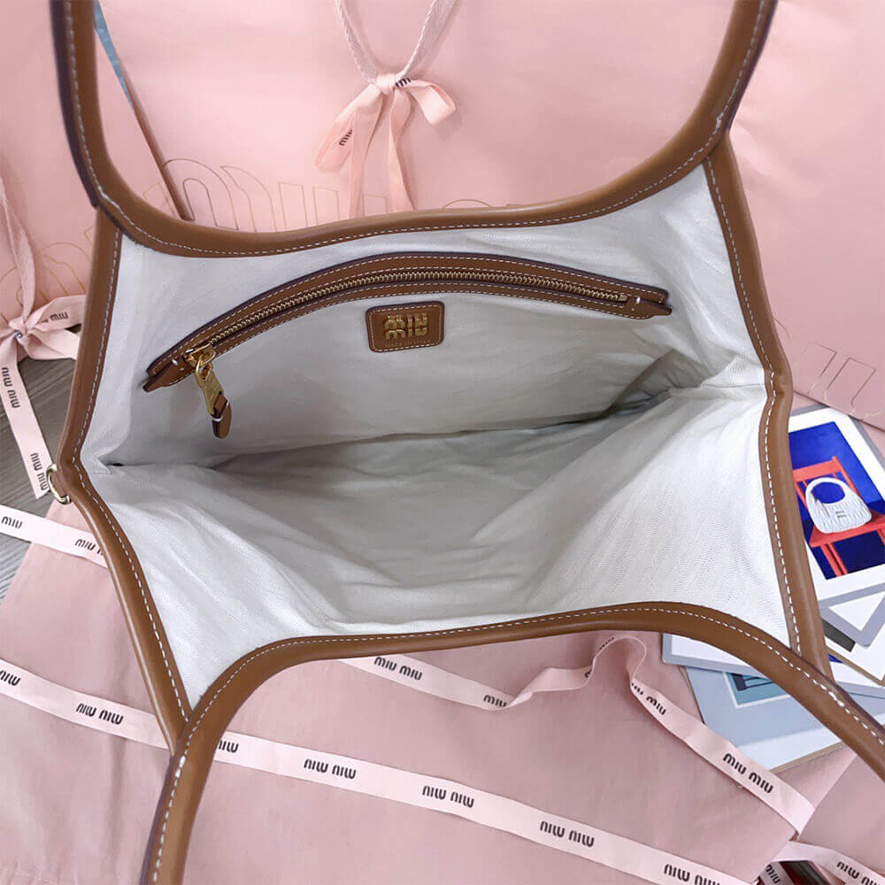 M1um1u REGULAR IVY canvas and leather bag(HIGH-END GRADE)
