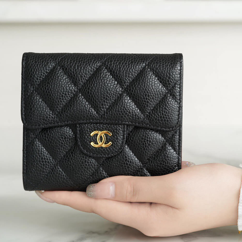 Ch**el Flap Compact Wallet(HIGH-END GRADE)