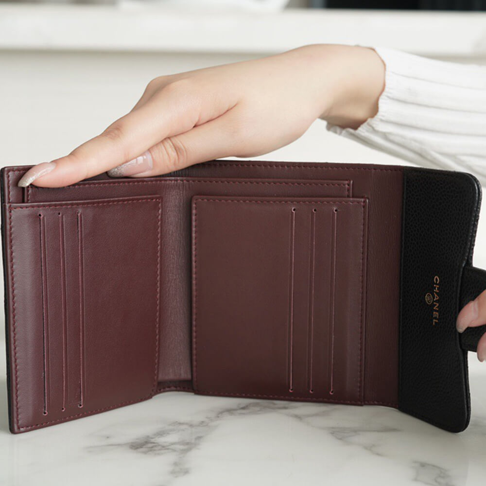 Ch**el Flap Compact Wallet(HIGH-END GRADE)