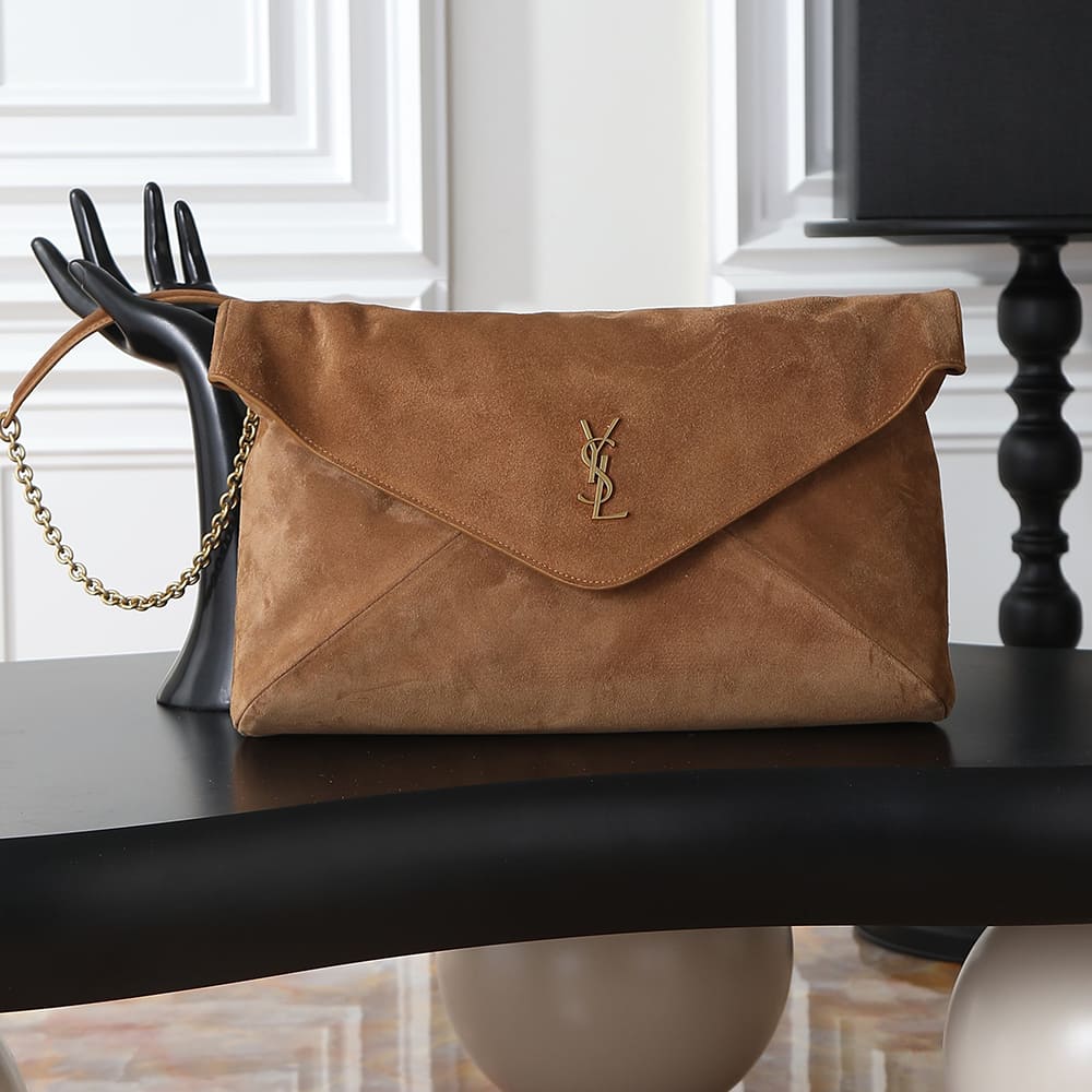 Y51 CASSANDRE XXL pouch on chain in suede(HIGH-END GRADE)