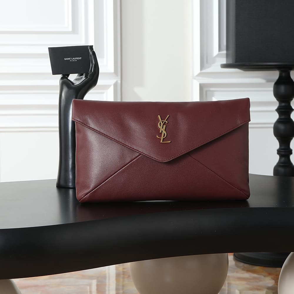 Y51 CASSANDRE large envelope pouch in shiny leather(HIGH-END GRADE)