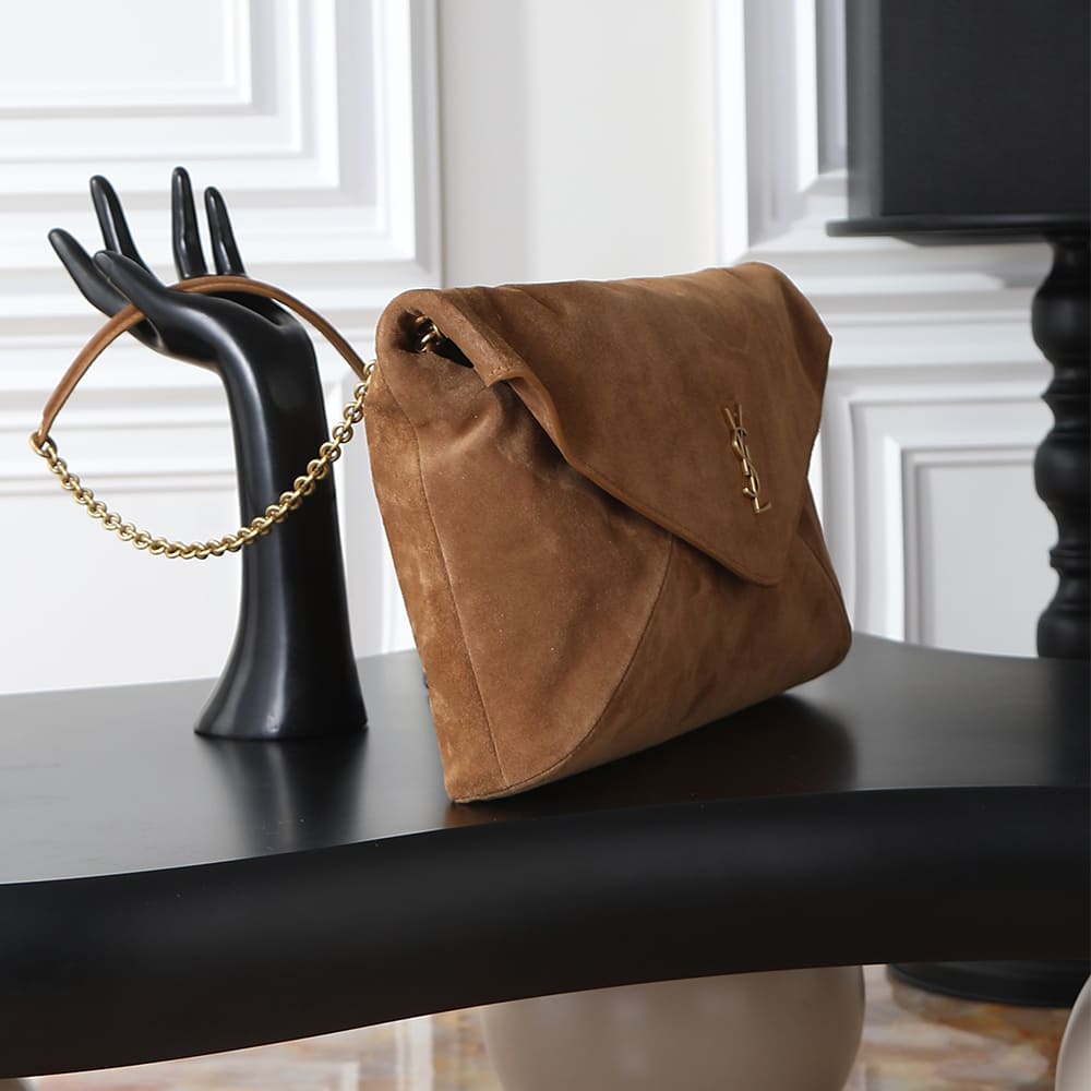 Y51 CASSANDRE XXL pouch on chain in suede(HIGH-END GRADE)
